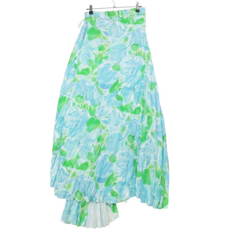 Balenciaga Long Skirt Asymmetric Pleated Light Blue — view 2