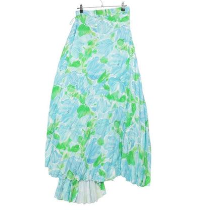 Balenciaga Long Skirt Asymmetric Pleated Light Blue — view 2