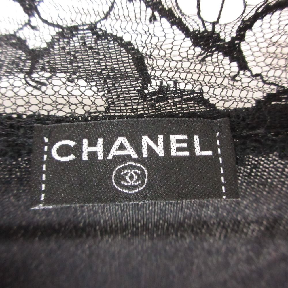 Chanel Cardigan See Through Lace Long Sleeve Top Black — view 6