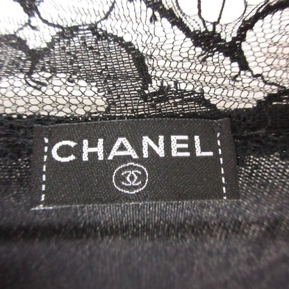 Chanel Cardigan See Through Lace Long Sleeve Top Black — view 6