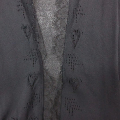Chanel Cardigan See Through Lace Long Sleeve Top Black — view 4