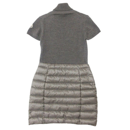 Moncler Dress Abito Knit Down Jacket Docking Turtleneck Short Sleeve Knee — view 2