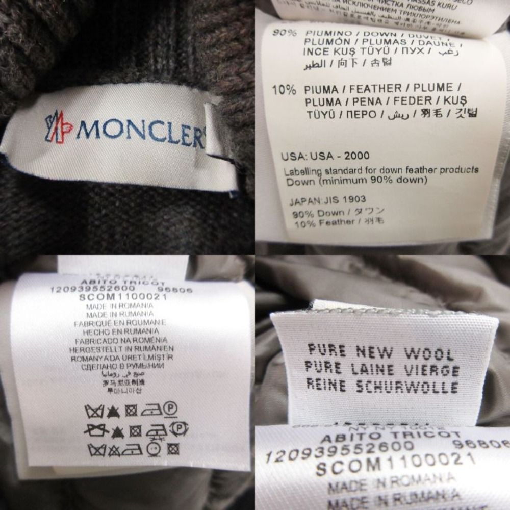 Moncler Dress Abito Knit Down Jacket Docking Turtleneck Short Sleeve Knee — view 9