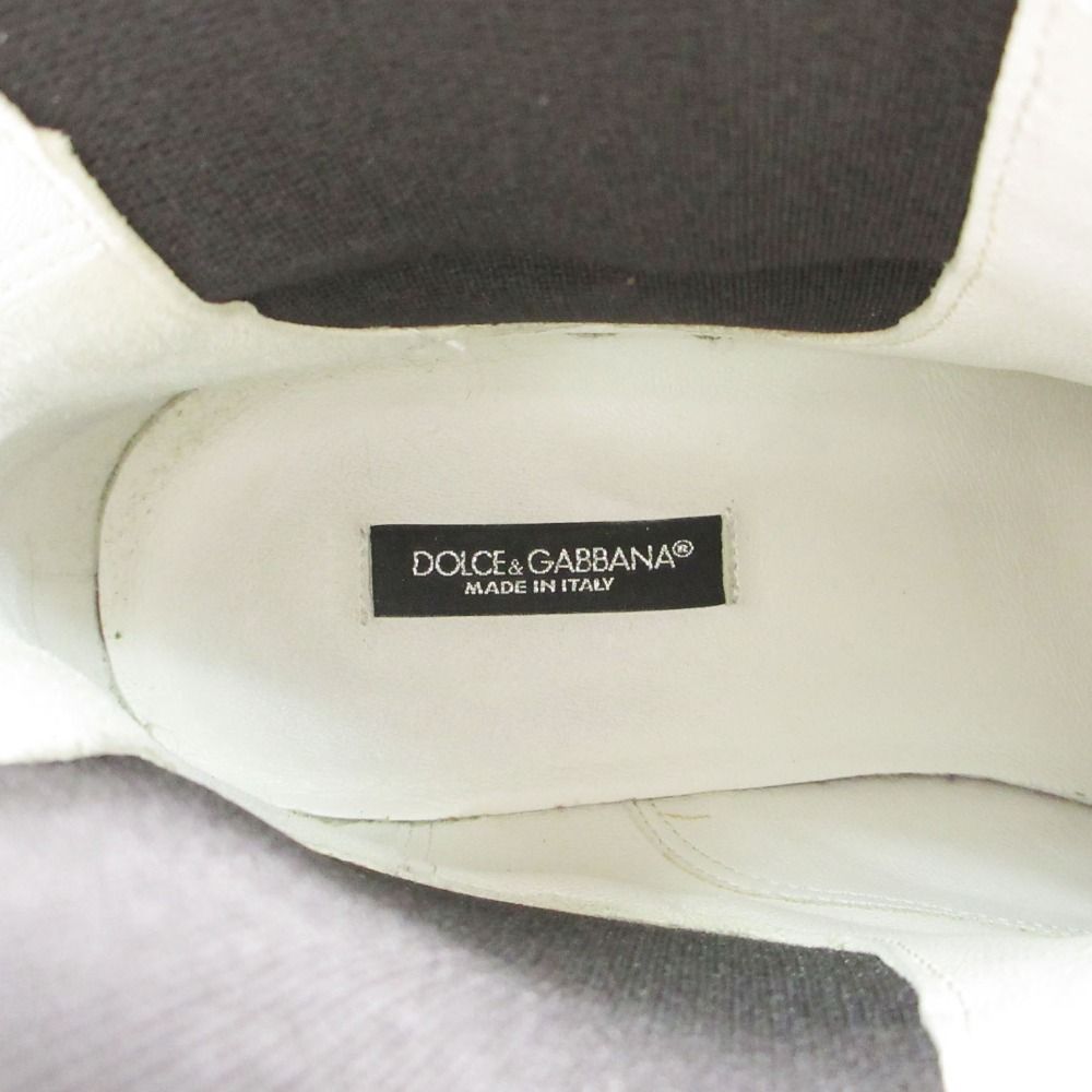 Dolce & Gabbana Boots Stitch Side Gore Lace Up Middle Shoes White — view 6