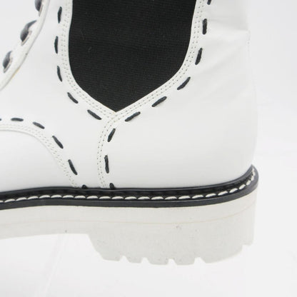 Dolce & Gabbana Boots Stitch Side Gore Lace Up Middle Shoes White — view 7