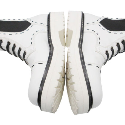 Dolce & Gabbana Boots Stitch Side Gore Lace Up Middle Shoes White — view 9
