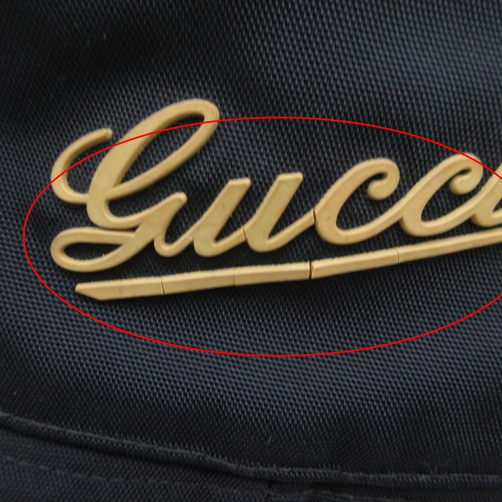 Gucci Hat Logo Nylon Leather Piping Bucket Hat Navy — view 9