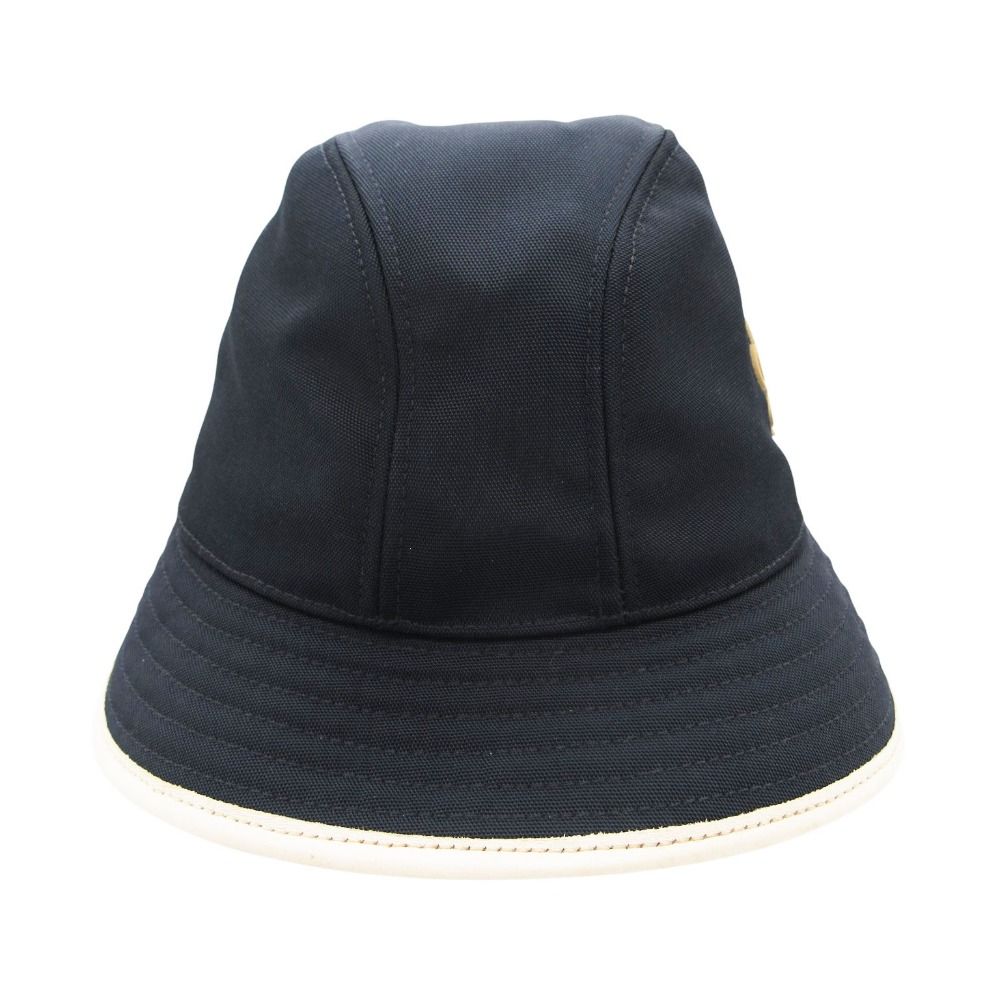 Gucci Hat Logo Nylon Leather Piping Bucket Hat Navy — view 2