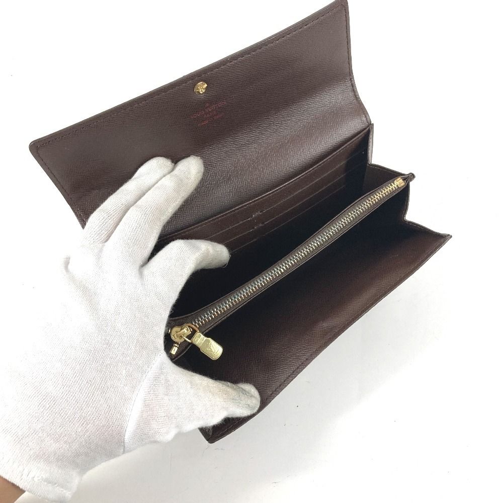 Louis Vuitton Wallet Portefeuille Sarah Damier Canvas Ebene Brown — view 5
