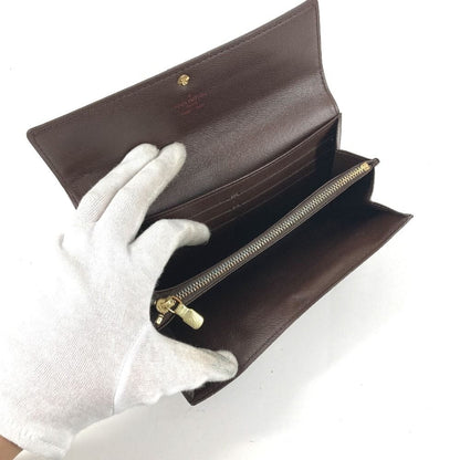 Louis Vuitton Wallet Portefeuille Sarah Damier Canvas Ebene Brown — view 5