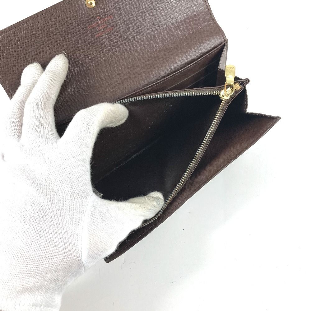 Louis Vuitton Wallet Portefeuille Sarah Damier Canvas Ebene Brown — view 6