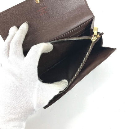 Louis Vuitton Wallet Portefeuille Sarah Damier Canvas Ebene Brown — view 6