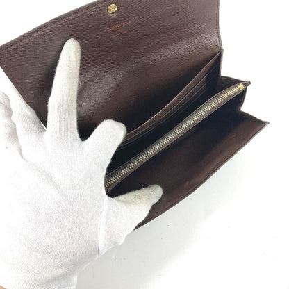 Louis Vuitton Wallet Portefeuille Sarah Damier Canvas Ebene Brown — view 7