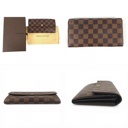Louis Vuitton Wallet Portefeuille Sarah Damier Canvas Ebene Brown — view 9