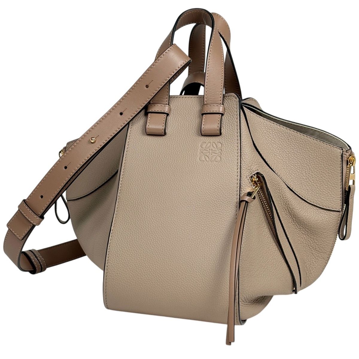 Loewe Hammock Small 2-Way Shoulder Bag Leather Beige