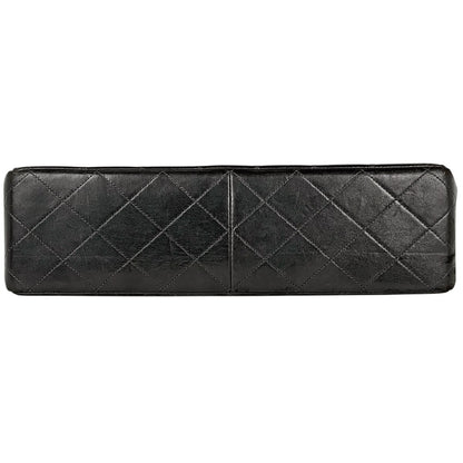 Chanel Big Quilted Single Flap Chain Shoulder Bag CC Logo Leather Black — view 5