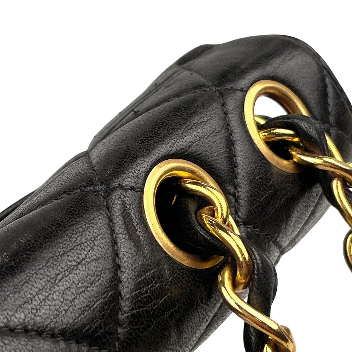 Chanel Big Quilted Single Flap Chain Shoulder Bag CC Logo Leather Black — view 9