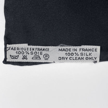 Hermes Carre 90 les Tuileries Chulli Park Scarf Silk Black Gold — view 2