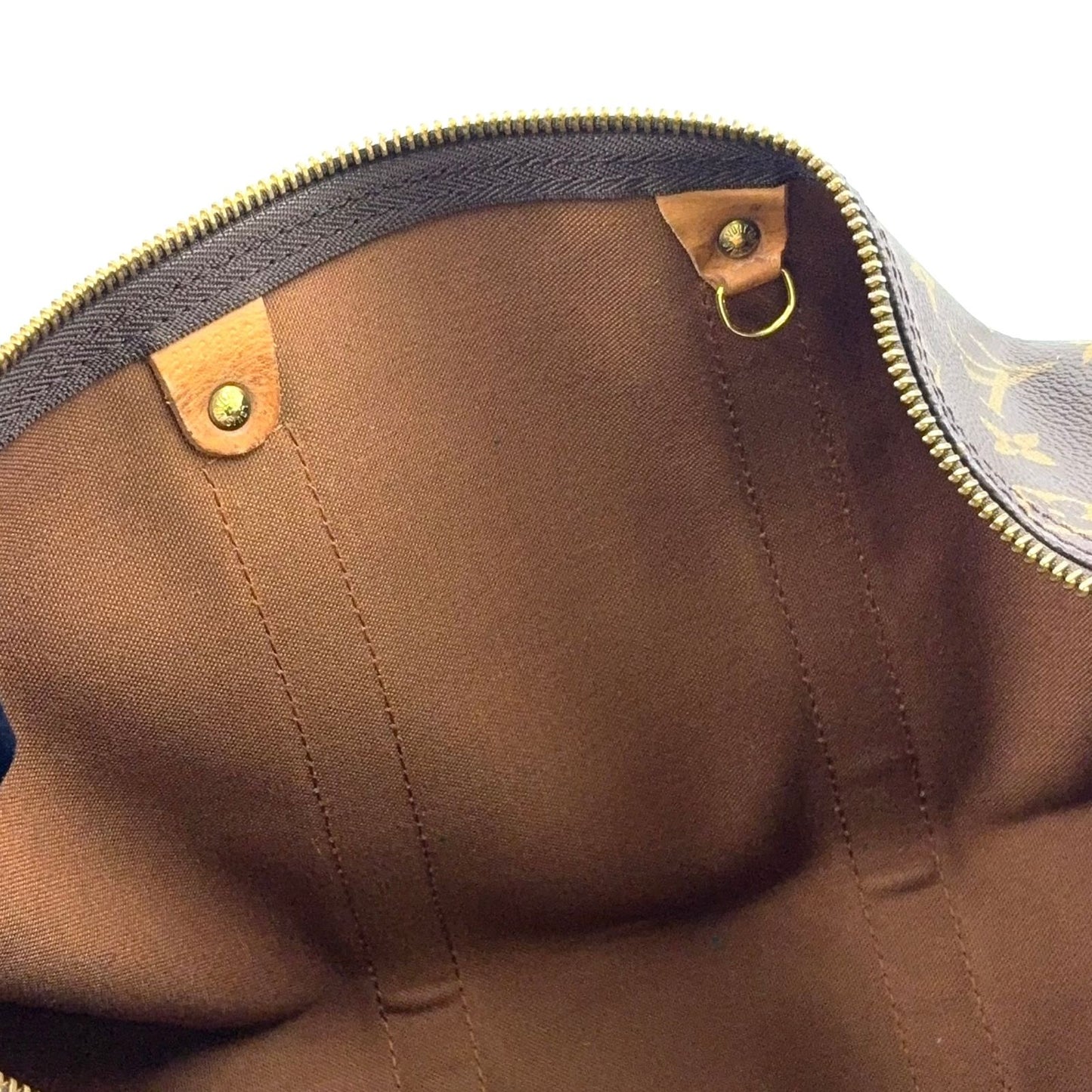 Louis Vuitton Keepall 45 Monogram Leather Brown Boston Bag Gold — view 7