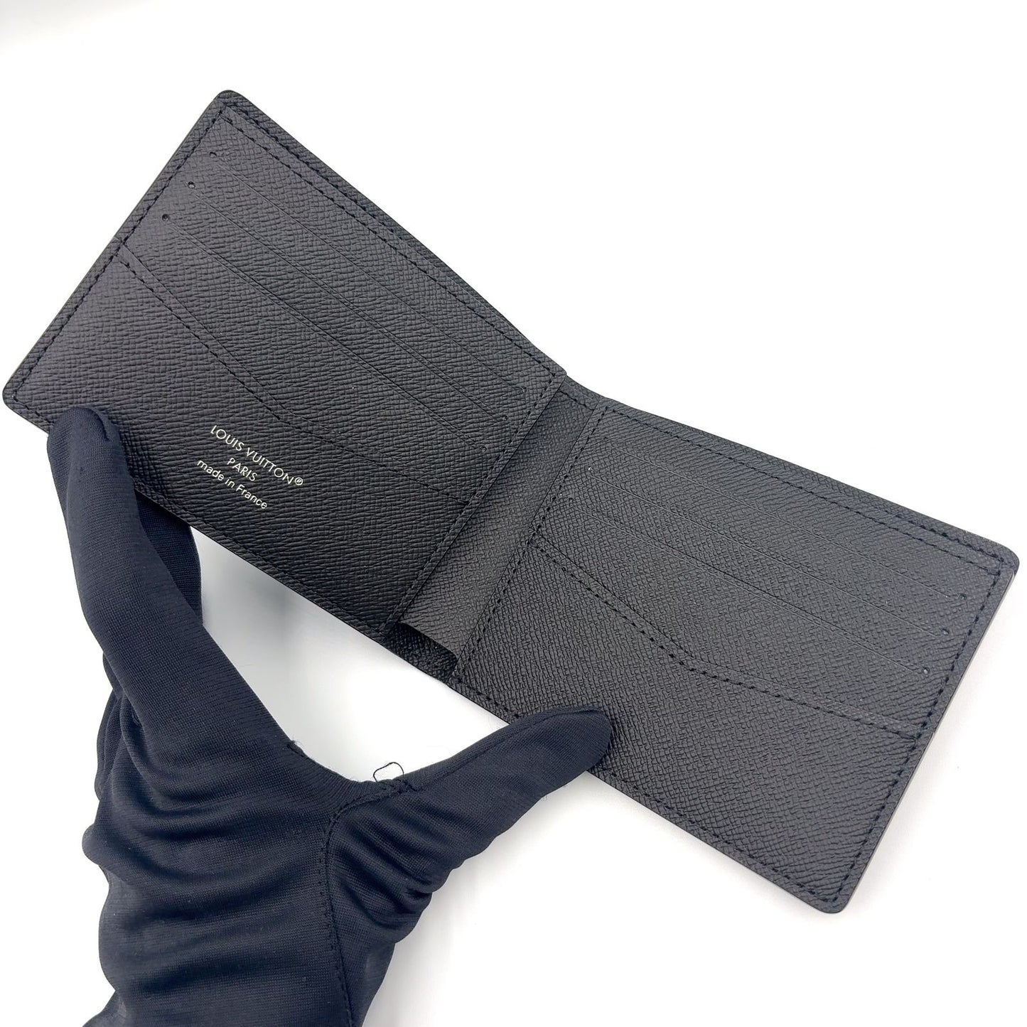 Louis Vuitton Portefeuille Calf Monogram Eclipse Leather Black Bifold Wallet — view 3