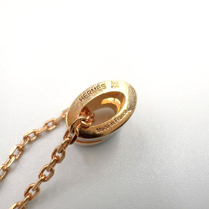 Hermes Pop Mini Cover le Metal Enamel Gray Beige Pink Gold White Necklace — view 4