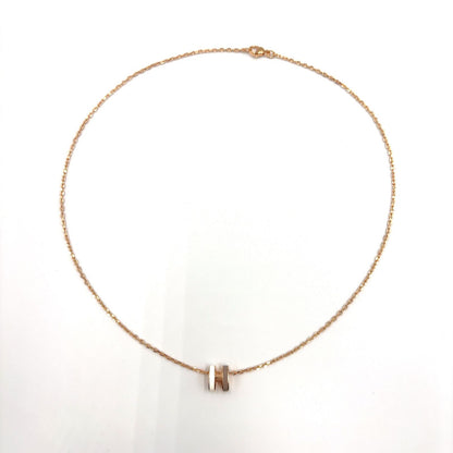 Hermes Pop Mini Cover le Metal Enamel Gray Beige Pink Gold White Necklace — view 3