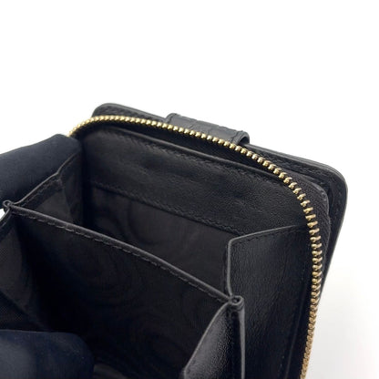 Gucci Micro GG Guccissima Bifold Leather Black Wallet Gold — view 7