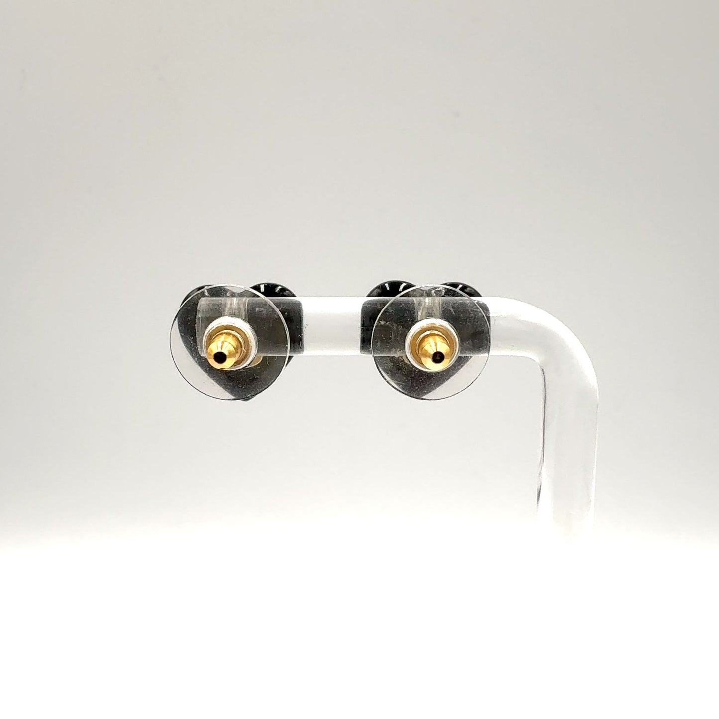 Chanel Heart CC Logo Faux Pearl Resin Black Beige White Earrings Gold — view 3