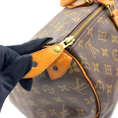 Louis Vuitton Speedy 40 Monogram Leather Brown Boston Bag Gold — view 6
