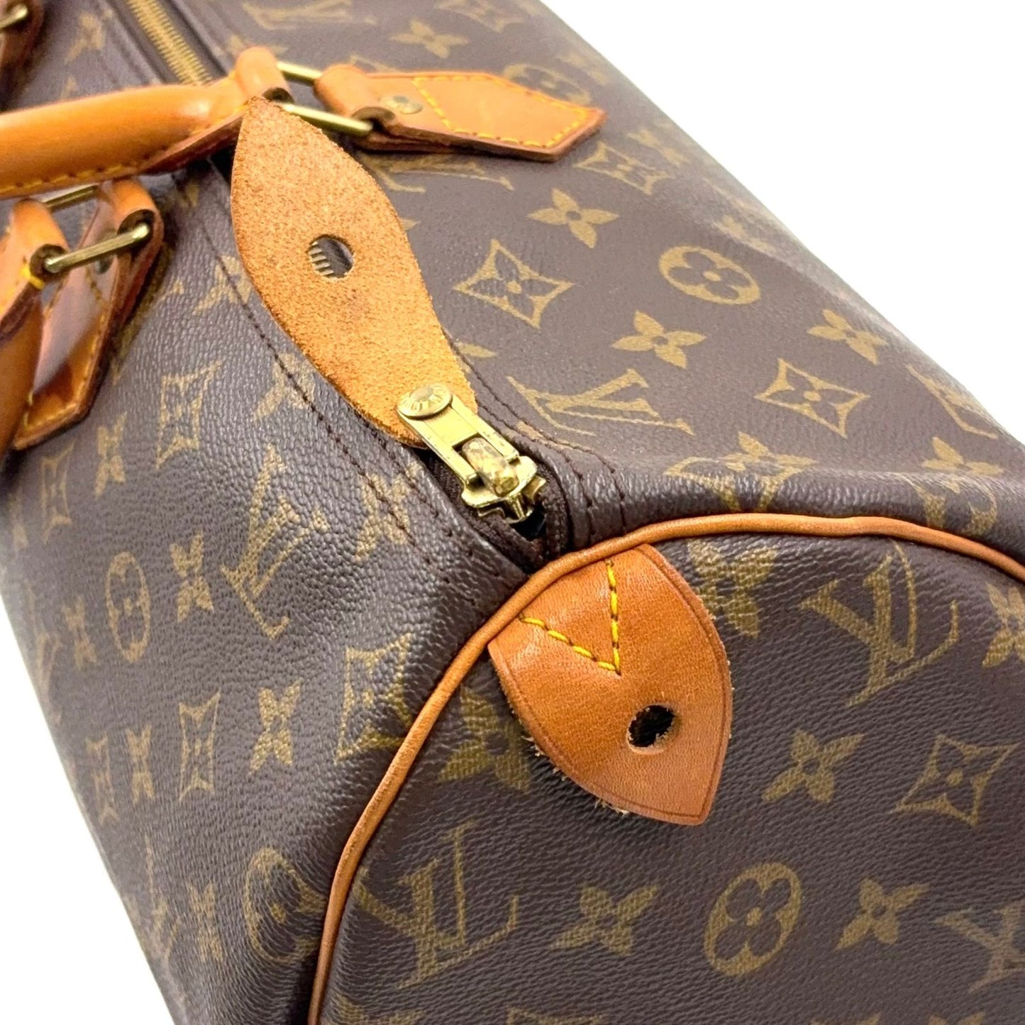 Louis Vuitton Speedy 40 Monogram Leather Brown Boston Bag Gold — view 7
