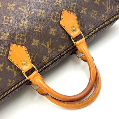 Louis Vuitton Speedy 40 Monogram Leather Brown Boston Bag Gold — view 9