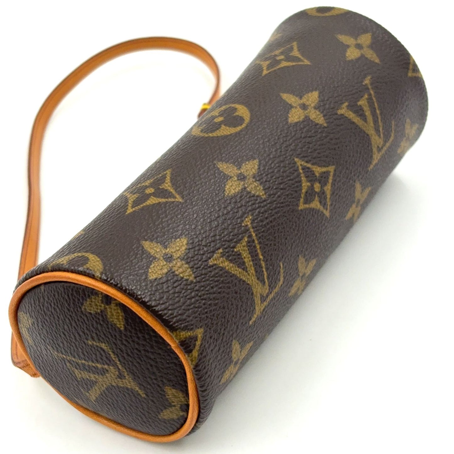 Louis Vuitton Monogram Papillon Attachment Leather Brown Pouch Gold — view 5