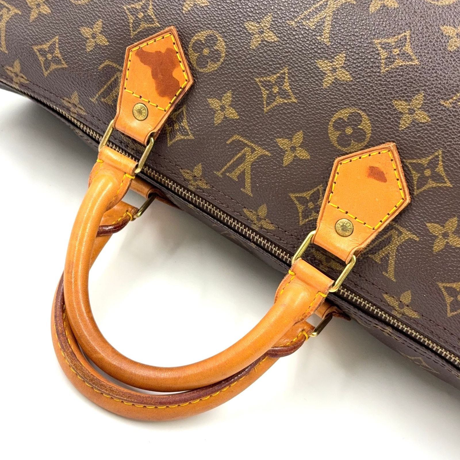 Louis Vuitton Speedy 40 Monogram Leather Brown Boston Bag Gold — view 8