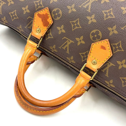 Louis Vuitton Speedy 40 Monogram Leather Brown Boston Bag Gold — view 8
