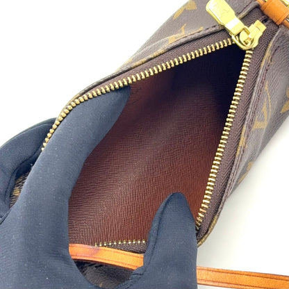 Louis Vuitton Monogram Papillon Attachment Leather Brown Pouch Gold — view 3