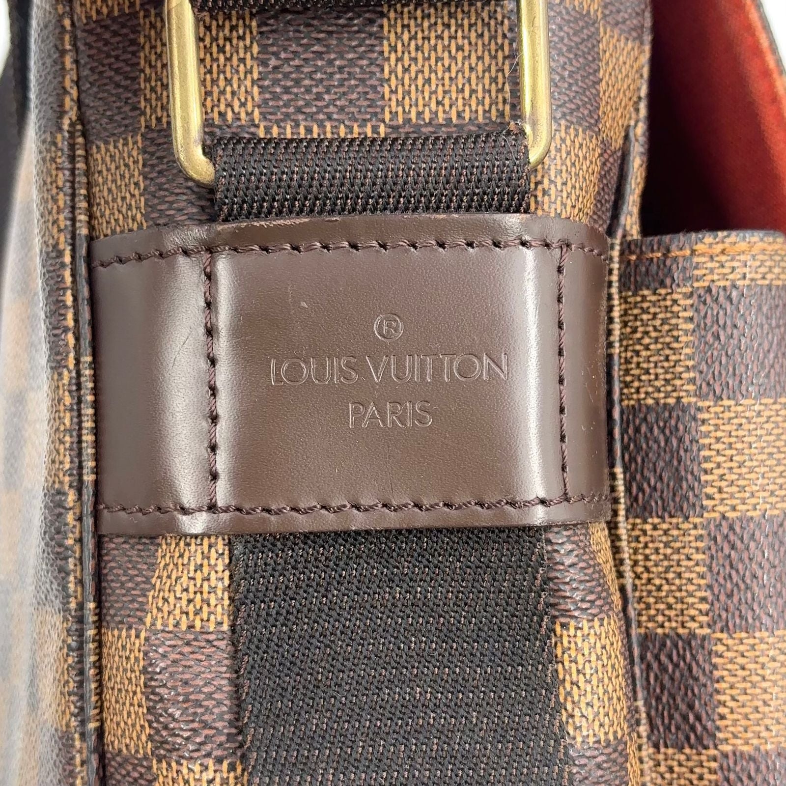 Louis Vuitton Broadway Damier Ebene Leather Brown Shoulder Bag Gold — view 4