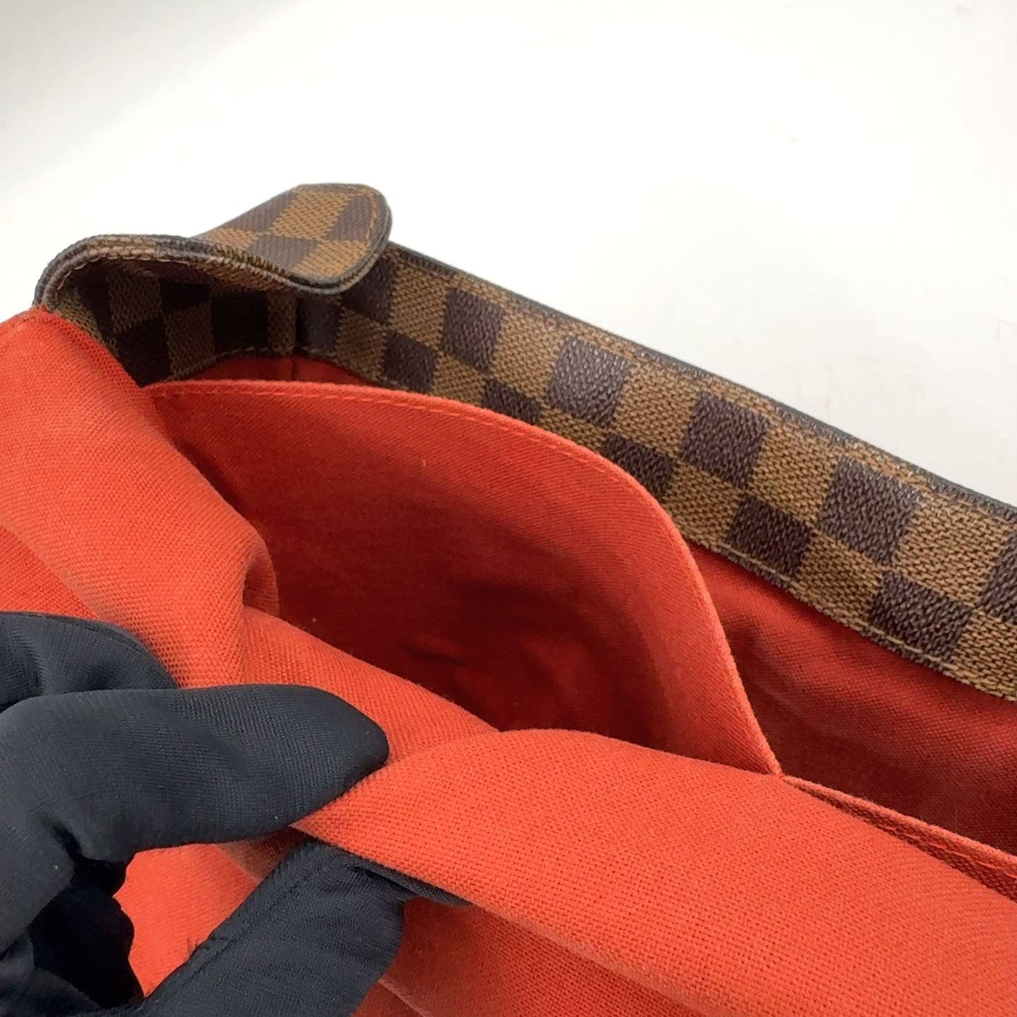 Louis Vuitton Broadway Damier Ebene Leather Brown Shoulder Bag Gold — view 7
