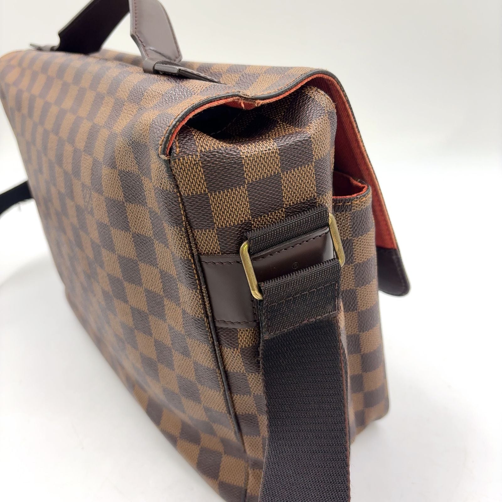 Louis Vuitton Broadway Damier Ebene Leather Brown Shoulder Bag Gold — view 9