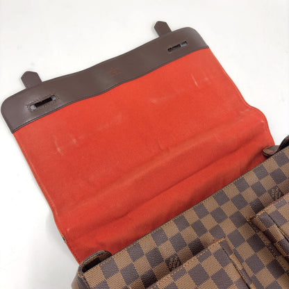 Louis Vuitton Broadway Damier Ebene Leather Brown Shoulder Bag Gold — view 8