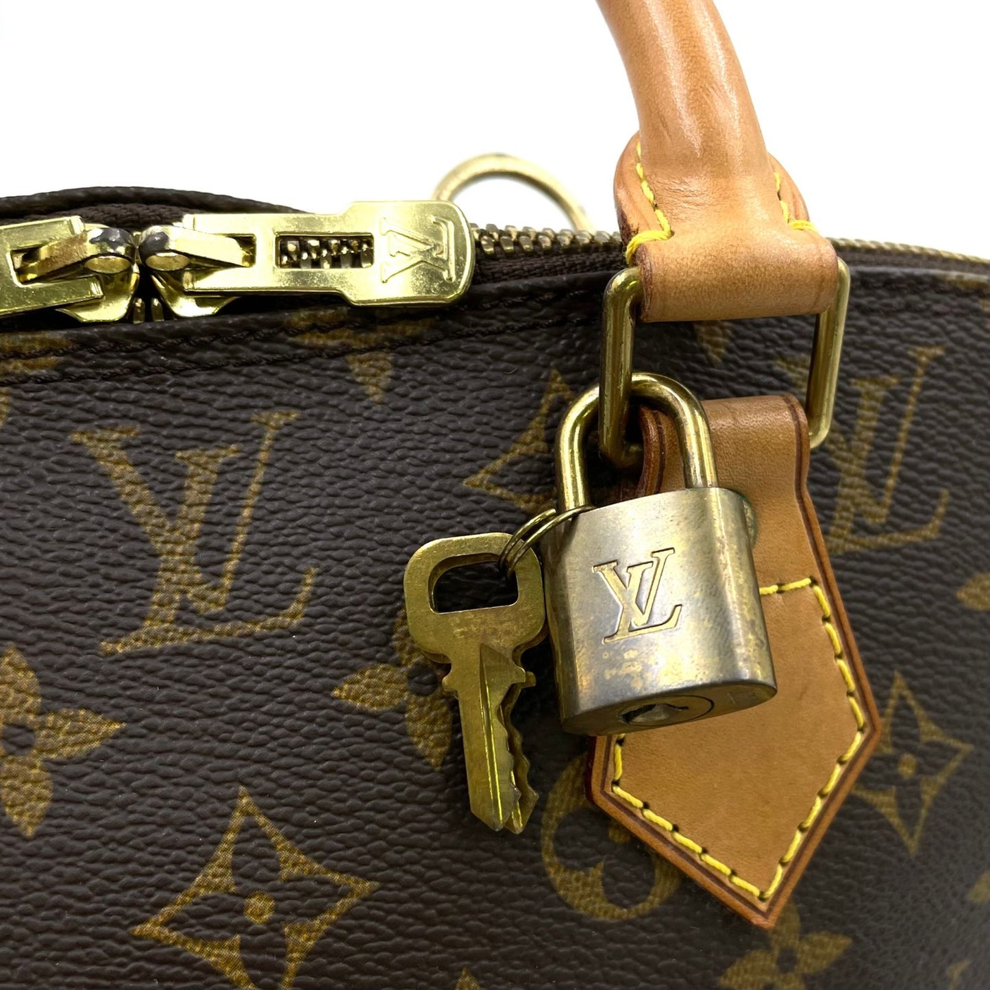 Louis Vuitton Alma PM Monogram Leather Brown Light Handbag Gold — view 5