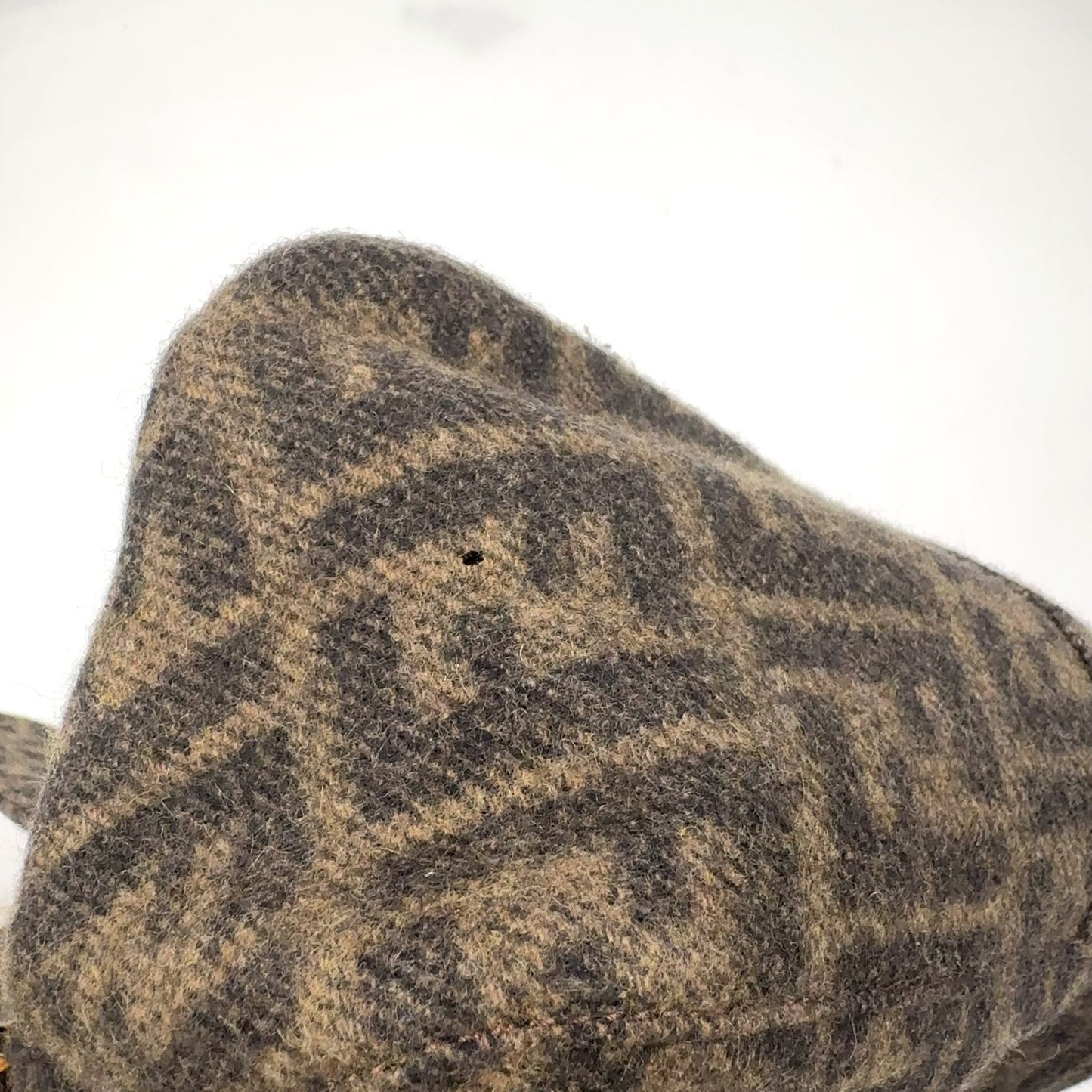 Fendi Zucca Pattern Mamma Bucket Leather Wool Dark Brown Shoulder Bag Silver — view 8