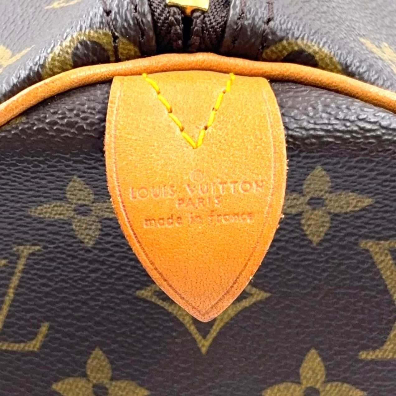 Louis Vuitton Keepall 45 Monogram Leather Brown Boston Bag Gold — view 4