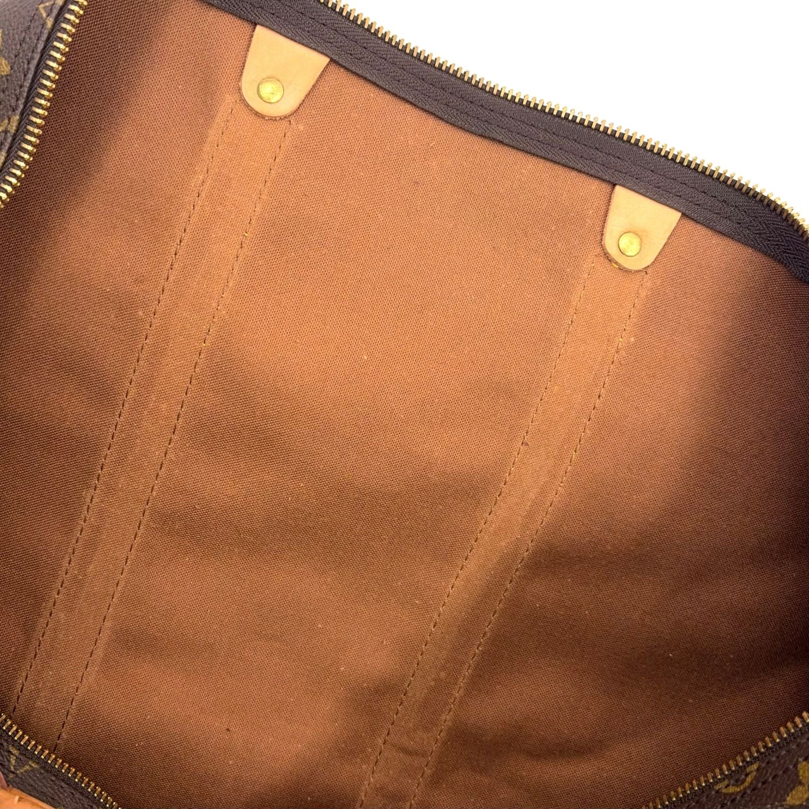 Louis Vuitton Keepall Bandouliere 55 Monogram Leather Brown Light Boston Bag — view 6