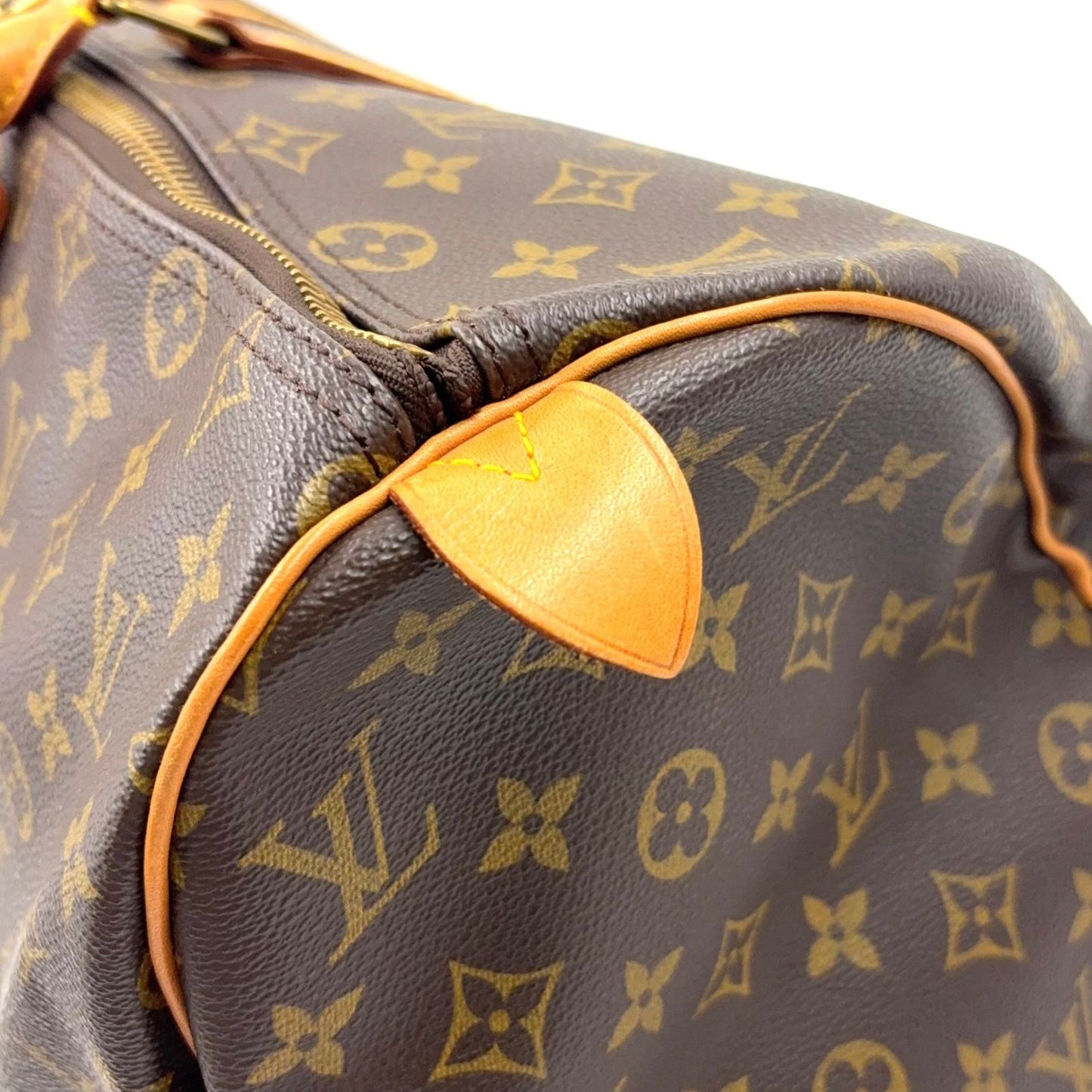 Louis Vuitton Keepall 45 Monogram Leather Brown Boston Bag Gold — view 5