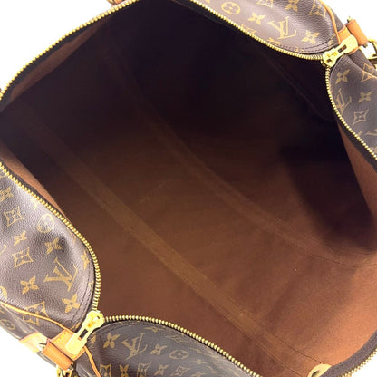 Louis Vuitton Keepall Bandouliere 55 Monogram Leather Brown Light Boston Bag — view 3