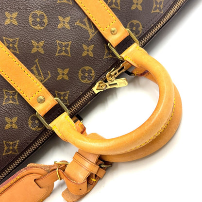 Louis Vuitton Keepall 45 Monogram Leather Brown Boston Bag Gold — view 7