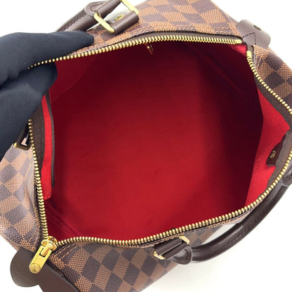 Louis Vuitton Speedy 30 Damier Ebene Leather Brown Handbag Gold — view 3