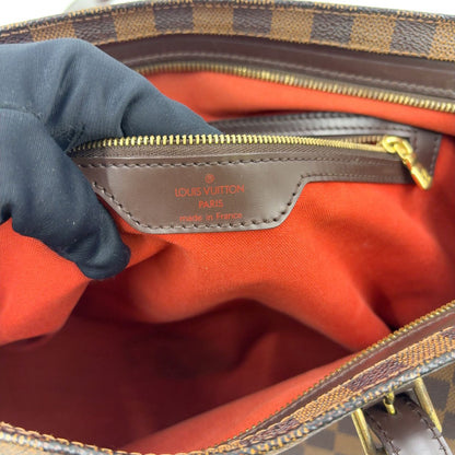Louis Vuitton Chelsea Damier Ebene Shoulder Bag Leather Brown Tote Gold — view 4