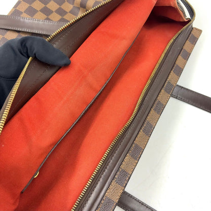Louis Vuitton Chelsea Damier Ebene Shoulder Bag Leather Brown Tote Gold — view 7