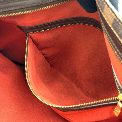 Louis Vuitton Chelsea Damier Ebene Shoulder Bag Leather Brown Tote Gold — view 8